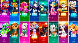 Мультики для Детей Щенячий Патруль Tiles Hop - РАЙДЕР, ГОНЩИК, СКАЙ, МАРШАЛЛ