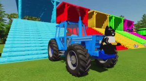 Полицейские пересел на ДЕТСКИЙ ТРАКТОР. МУЛЬТИКИ ДЛЯ МАЛЫШЕЙ. ТРАКТОР ПЕРЕВОЗИТ ГРУЗ НА ФЕРМЕ.