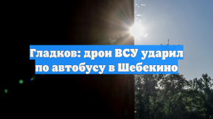 Гладков: дрон ВСУ ударил по автобусу в Шебекино
