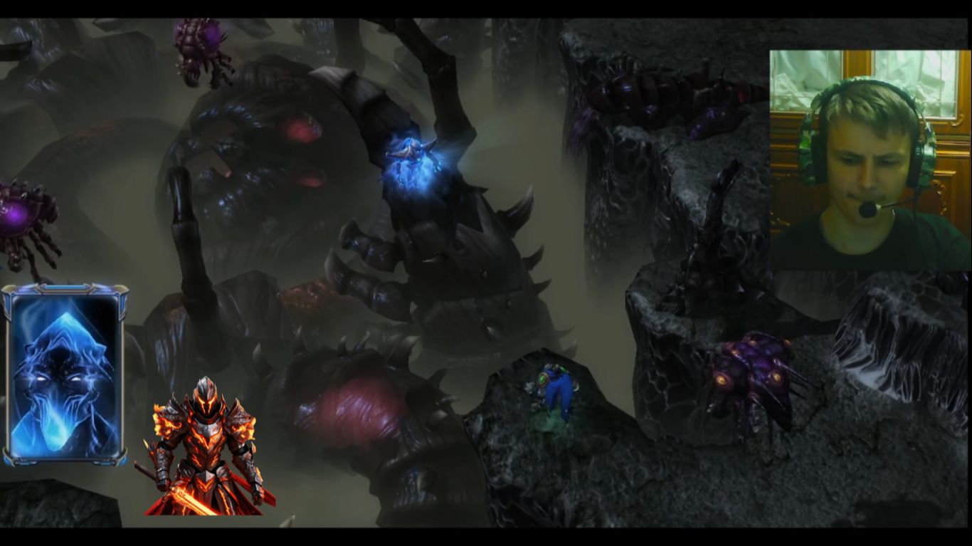 тёмный рыцарь прошёл 3 голову из кристала зератула. отголоски будущего. в StarCraft II. 3 серия.