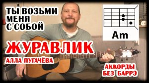 ЖУРАВЛИК (ТЫ ВОЗЬМИ МЕНЯ С СОБОЙ) - АЛЛА ПУГАЧЁВА (АККОРДЫ БЕЗ БАРРЭ + ТЕКСТ ПЕСНИ) КАК ИГРАТЬ