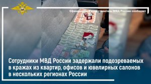 Сотрудники МВД России задержали подозреваемых в кражах из квартир, офисов и салонов