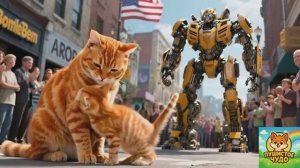 МУЛЬТФИЛЬМ ДЛЯ ДЕТЕЙ, Котенок смотрит странсформеров и потом встречает их