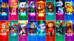 Мультики для Детей Щенячий Патруль Tiles Hop - ГОНЩИК,  СКАЙ, МАРШАЛЛ, РОККИ, КРЕПЫШ