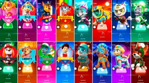 Мультики для Детей Щенячий Патруль Tiles Hop - СКАЙ, ЭЛЛА, ГОНЩИК, МАРШАЛЛ, КРЕПЫШ