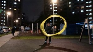 Вечерняя разминка с 6-ти метровой лентой Дракона на палочке (6)