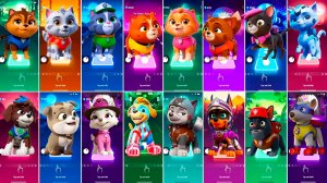 Мультики для Детей Щенячий Патруль КОТЫ Tiles Hop - ГОНЩИК, МАРШАЛЛ, РОККИ, КРЕПЫШ, СКАЙ, ЗУМА