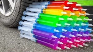 Потрясающие эксперименты! Машина против хрустящих и мягких вещей! Хрустящая пирамидка