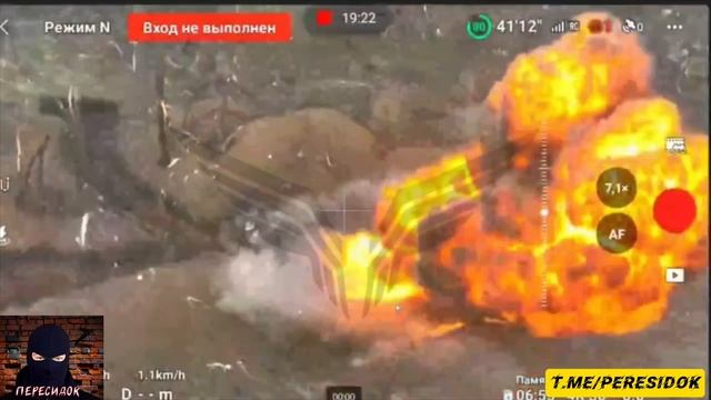 Эпичное фаер шоу из шведской бронемашины ВСУ