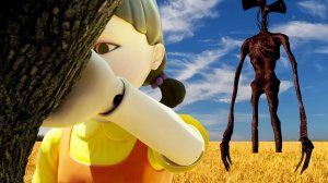 Сиреноголовые играют в игру Кальмара с куклой.