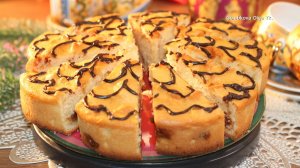 Творожный пирог со сливочным ирисом