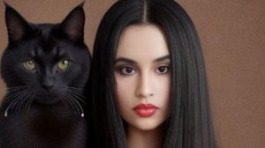 Диана Анкудинова и чёрный кот.