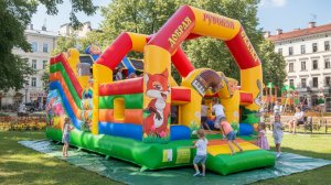 Коммерческий надувной батут «Добрая русская сказка 4», 8*4*5 м