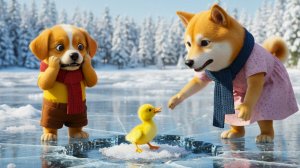 Мультики для детей, собачка с мамой спасают гусенка, мультфильм/мультик