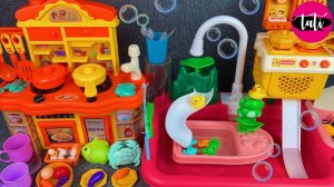 Распаковка игрового набора для бассейна с кухонной раковиной. Обзор игрушек | ASMR