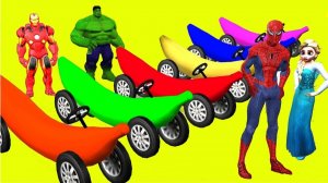 Мультики про Супергероев. Банановые мотоциклы и квадроциклы для детей. Мультфильм для малышей.