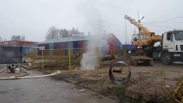 В районе улицы 25 Сентября ведутся работы по монтажу нового участка трубопровода смотреть онлайн