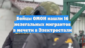 Бойцы ОМОН нашли 16 нелегальных мигрантов в мечети в Электростали