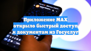 Приложение МАХ открыло быстрый доступ к документам из Госуслуг