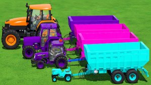 КАТАЕМСЯ НА КРУТЫХ РАЗНОЦВЕТНЫХ ТРАКТОРАХ И МАШИКАХ ИЗ МУЛЬТИКОВ ДЛЯ ДЕТЕЙ ПРО ГРУЗОВИКИ НА ФЕРМЕ