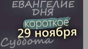 29 ноября Суббота Евангелие дня 2025 короткое! Рождественский пост