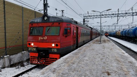 Вот и зима пришла. Поездка на ЭТ2М 116. Обухово - Мга