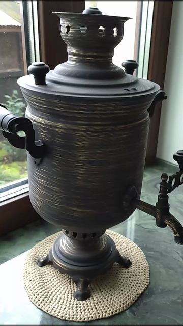 Самовар жаровой на дровах 5 л «Классический» с декором «Кракелюр» - видео от покупателя смотреть онлайн