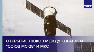 Открытие люков между кораблем "Союз МС-28" и МКС