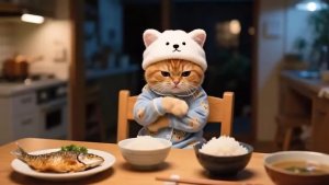 Котенок встречает злое приведение, но мама кошка спасает его.