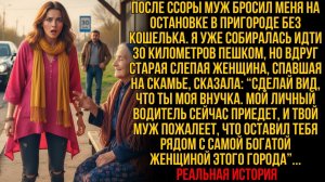 Меня МУЖ ОСТАВИЛ ОДНУ на остановке — и вдруг слепая женщина прошептала: «ПРИТВОРИСЬ МОЕЙ ВНУЧКОЙ»...