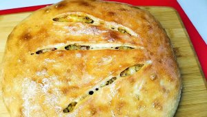 Пирог с капустой в духовке - тонкое тесто, много начинки🔥