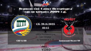 ХК "СШ №1" 09 - ХК "Заневский Молот" 09 | 29.11.2025