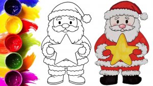 Как нарисовать и раскрасить Деда Мороза