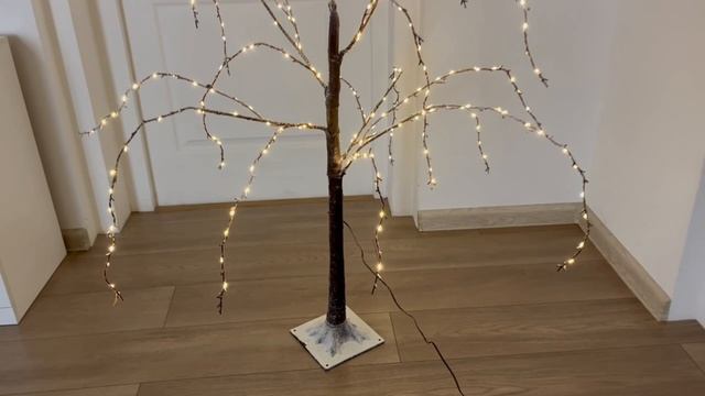 Светящееся дерево МОЛОДАЯ ИВУШКА, коричневая, 240 тёплых белых LED-огней, 120 см, таймер, 1086833