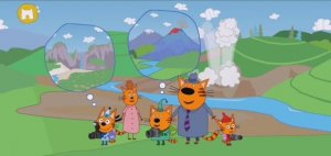 Три Кота Мультфильм Игра Путешествие котят.