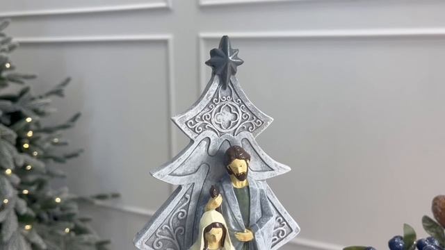 Декоративная рождественская композиция РОЖДЕСТВЕНСКОЕ СЧАСТЬЕ, полистоун, 21 см, XNA23016481