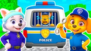 СКАЙ ЩЕНЯЧИЙ ПАТРУЛЬ СТАЛА ПОЛИЦЕЙСКОЙ МАРШАЛ и ГОНЩИК в ТЮРЬМЕ в МАЙНКРАФТ PAW PATROL МУЛЬТИК