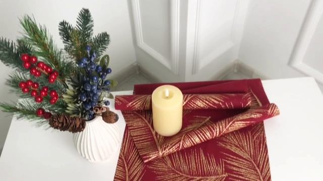 Ткань для декорирования РОСКОШНЫЕ ПЕРЬЯ, бордовая, 35x200 см, 611587-2