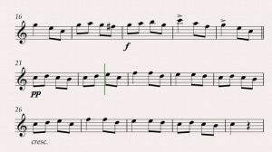 Э.Григ "Халинг" ноты и фонограмма для флейты (блокфлейты), темп 60