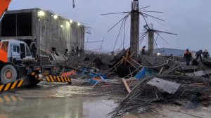 Опубликованы кадры с места обрушения здания в Южно-Сахалинске