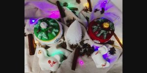 НОВОГОДНИЙ ШАР со СНЕЖИНКАМИ, ШКАТУЛКА , ПОДСВЕЧНИК