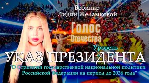Уровень - Указ Президента - вебинар Лидии Желамковой