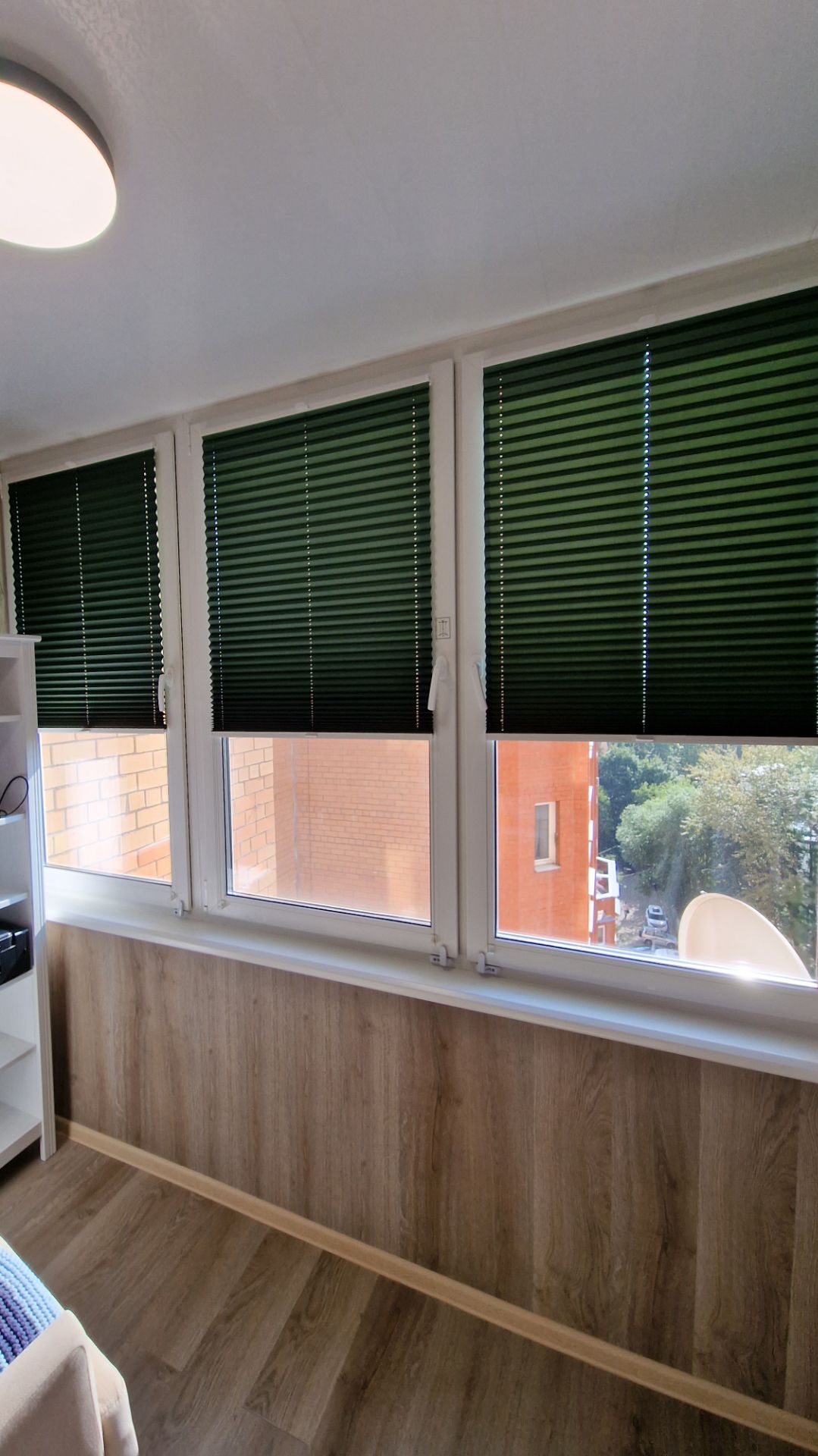 Шторки плиссе вверх-вниз. кань Шайн темно-зеленый. 🔥🔥🔥