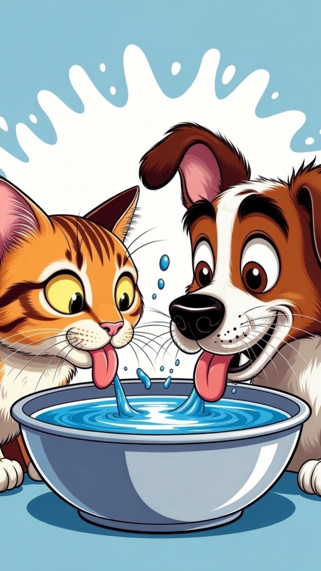 Кошки или собаки? Кто изящнее пьёт воду?