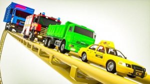 Пожарная машина, Полицейский грузовик, Камаз, такси | Интересные мультики для