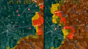 Карта боевых действий за Гуляйроле за ноябрь 2025 года