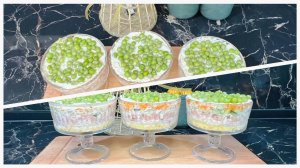 Новогодний Оливье в креманках, вкусно, красиво и просто