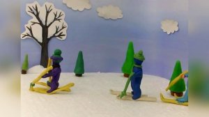 "Лыжная прогулка" - пластилиновый мультфильм МБДОУ "Новохопёрский ЦРР "Пристань детства"