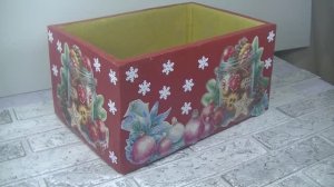 Зимний коллаж -Оригинальный новогодний декор для коробки.