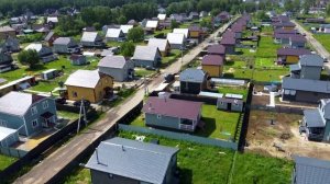 Поселок с квадрокоптера, красивое видео